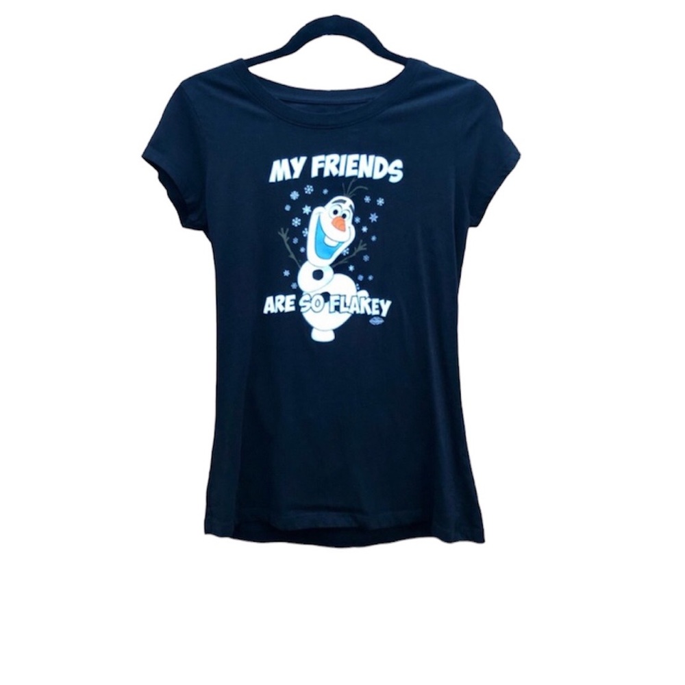Frozen Disney Olaf Shirt My Friends Are So Flaky Short Sleeve Youth Sz. L